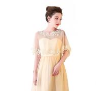 Proumhang Chales de Chiffon para Mujeres - Mantones,Capas y Velos Nupciales Elegantes para Novias,Damas de Honor, Fiestas de Promoción y Eventos Especiales Talla única Champán