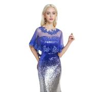 Proumhang Chales de Chiffon para Mujeres - Mantones,Capas y Velos Nupciales Elegantes para Novias,Damas de Honor, Fiestas de Promoción y Eventos Especiales Talla única Azul