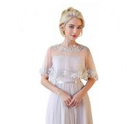 Proumhang Chales de Chiffon para Mujeres - Mantones,Capas y Velos Nupciales Elegantes para Novias,Damas de Honor, Fiestas de Promoción y Eventos Especiales Talla única Gris