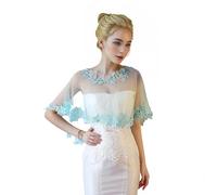 Proumhang Chales de Chiffon para Mujeres - Mantones,Capas y Velos Nupciales Elegantes para Novias,Damas de Honor, Fiestas de Promoción y Eventos Especiales Talla única Azul lago