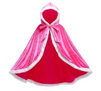 Proumhang Disfraz de Princesa Capa para Niñas para Halloween Trajes Navidad Rosa Roja 130