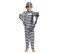 Proumhang Disfraz de Prisionero para Niños | Traje de ladrón a rayas | Disfraz Infantil para el Día Mundial del Libro y juegos de rol | Sombrero + Camiseta + Pantalones Edades: 11-14 años