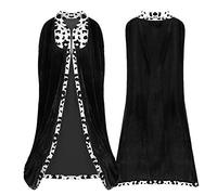 Proumhang King's Cape Disfraz Actuaciones escénicas para Halloween Disfraz de Navidad Accesorio de fiesta Bata negra 190cm