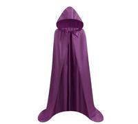 Proumhang Larga Capa con Capucha Medieval Vampiro Traje de Bruja Mujer Halloween Disfraz Carnaval Navidad Adulto Morado oscuro S