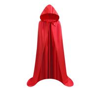 Proumhang Larga Capa Roja con Capucha Medieval Vampiro Traje de Bruja Mujer Halloween Disfraz Carnaval Navidad Adulto
