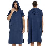 Proumhang Toalla Poncho con Capucha Unisex - Microfibra de Secado Rápido | Bata de Baño y Toalla de Playa para Surf, Natación |Cambiarse y Ropa Hombres y Mujeres Azul marino 80x110cm