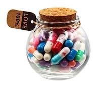 Prounion Mensaje Letras Cápsula en Botellas de Vidrio-50 PCS, Bonitas Capsule Letters Message Love Happy Letter Pill para Novio, Novia Aniversario, Cumpleaños, San Valentín, Día de la Madre
