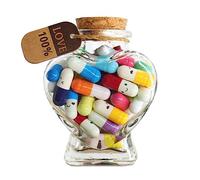 Prounion Mensaje Letras Cápsula en Botellas de Vidrio, Bonitas Capsule Letters Message Love Happy Letter Pill para Novio, Novia Aniversario, Cumpleaños, San Valentín, Día de la Madre, 100 PCS