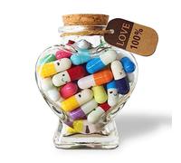 Prounion Mensaje Letras Cápsula en Botellas de Vidrio, Bonitas Capsule Letters Message Love Happy Letter Pill para Novio, Novia Aniversario, Cumpleaños, San Valentín, Día de la Madre, 50 PCS