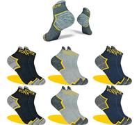 PROUTHS Calcetines de Trabajo Hombre Verano Cortos | 95% Algodón Reforzados Punta y Talón | Tobilleros para Botas de Seguridad | (FR/ES, Números, 40, 46, Regular, Regular, X6-TG)