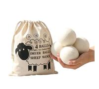 Provance Juego de 4 bolas de secado XXL de 100% lana de oveja, ahorra energía y tiempo, para un lavado suave, alternativa de suavizante natural, ideal para chaquetas de plumón y alérgicos, incluye