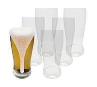 Provance Juego de 6 vasos de cerveza, 0,3 l, 300 ml, 0,3 l, 0,3 litros, vasos de cerveza, vasos para bebidas, cristal transparente, sin marca de llenado, diámetro aprox. 6,5 x 15 cm