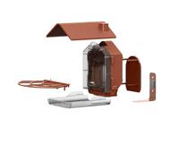 Proveedor de pájaros impermeable para defensa integrada con cámara y amplio descanso para múltiples pájaros con soporte para cámara