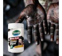 Provenience® Toallitas húmedas XL de limpieza resistentes | 120 hojas | Paquete doble de 2 x 60 | Grado profesional | Eficaces contra aceite, grasa, barro, lubricantes, combustible, suciedad | Suave