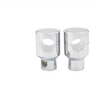 Provenir Kit de elevadores de Manillar de 7/8 "y 1", Abrazadera de Montaje de Aluminio CNC para Manillar de Motocicleta de 25mm(Chrome)