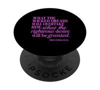Proverbios 10:24 Lo Que teme el Malvado Deseo Justo Biblia Dios PopSockets PopGrip Adhesivo