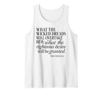 Proverbios 10 24 Lo Que teme Malvado Deseo Justo Biblia Dios Camiseta sin Mangas