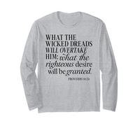 Proverbios 10 24 Lo Que teme Malvado Deseo Justo Biblia Dios Manga Larga