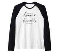 Proverbios 15:33 Antes del Honor es la humildad Escritura Biblia Dios Camiseta Manga Raglan