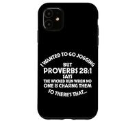 Proverbios 28:1 Versículo bíblico Divertido Cristiano Carcasa para iPhone 11