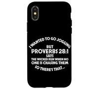 Proverbios 28:1 Versículo bíblico Divertido Cristiano Carcasa para iPhone X/XS