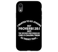 Proverbios 28:1 Versículo bíblico Divertido Cristiano Carcasa para iPhone XR