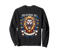 Proverbios 28:1 Versículo de la Biblia Inspiración Bold as a Lion Design Sudadera