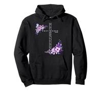 Proverbios 3:5-6 Verso bíblico Cristiano Cruz Flores Mariposa Sudadera con Capucha