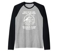 Proverbios 3 5 Guía bíblica de la brújula de fe Cristiana Camiseta Manga Raglan