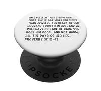 Proverbios 31:10-12 ¿Una Esposa excelente Que Puede Encontrar? PopSockets PopGrip Adhesivo