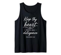 Proverbios 4:23 Keep Thy Heart with All Diligence Versículo de la Biblia Camiseta sin Mangas