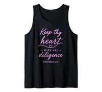 Proverbios 4:23 Keep Thy Heart with All Diligence Versículo de la Biblia Camiseta sin Mangas