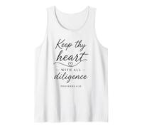 Proverbios 4:23 Keep Thy Heart with All Diligence Versículo de la Biblia Camiseta sin Mangas