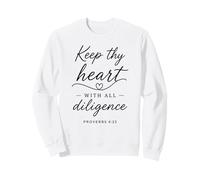 Proverbios 4:23 Keep Thy Heart with All Diligence Versículo de la Biblia Sudadera