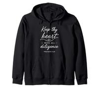 Proverbios 4:23 Keep Thy Heart with All Diligence Versículo de la Biblia Sudadera con Capucha