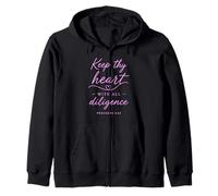 Proverbios 4:23 Keep Thy Heart with All Diligence Versículo de la Biblia Sudadera con Capucha