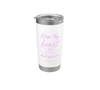 Proverbios 4:23 Keep Thy Heart With All Diligence Versículo de la Biblia Vaso térmico de acero inoxidable de doble pared