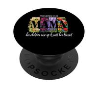 Proverbios Cristianos Blessed Momma Wildflowers Día de la Madre PopSockets PopGrip Adhesivo