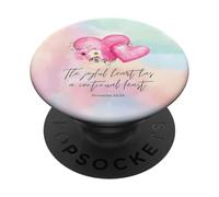 Proverbios de Cita Cristiana 15:15 Verso bíblico Floral Rosa PopSockets PopGrip Adhesivo