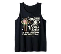 Proverbios versículo bíblico Cruz Floral fe Cristiana religión Camiseta sin Mangas