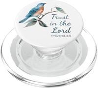 Proverbs 3:5 Trust in The Lord - Women Girls Bird (White) PopSockets PopGrip para MagSafe