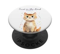 Proverbs 3:5 Trust in The Lord - Women Girls Cat Verse PopSockets PopGrip Adhesivo