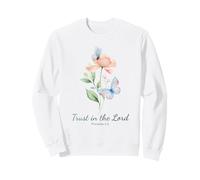Proverbs 3:5 Trust in The Lord - Women Girls Floral (White) Sudadera