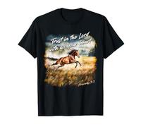 Proverbs 3:5 Trust in The Lord - Women Girls Horse Verse Camiseta
