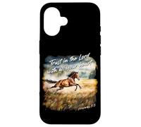 Proverbs 3:5 Trust in The Lord - Women Girls Horse Verse Carcasa para iPhone 16