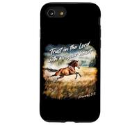 Proverbs 3:5 Trust in The Lord - Women Girls Horse Verse Carcasa para iPhone SE (2020) / 7/8