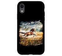 Proverbs 3:5 Trust in The Lord - Women Girls Horse Verse Carcasa para iPhone XR