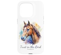 Proverbs 3:5 Trust in The Lord - Women Girls Horse (White) Carcasa para iPhone 15 Pro