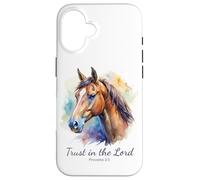 Proverbs 3:5 Trust in The Lord - Women Girls Horse (White) Carcasa para iPhone 16