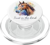 Proverbs 3:5 Trust in The Lord - Women Girls Horse (White) PopSockets PopGrip para MagSafe